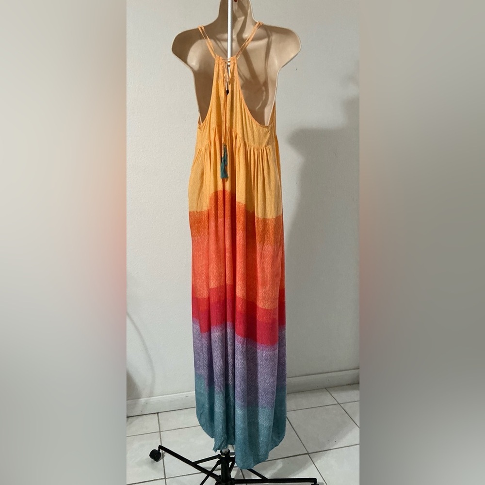 EUC Anthropologie Carla Weeks Setting Sun Maxi Dress Medium - Picture 4 of 13